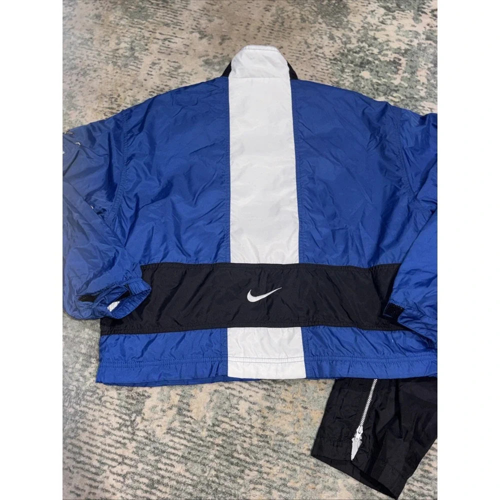 vintage Y2K white tag Nike Color Block Track Suit Womens L12-14 Royal Blue EUC
